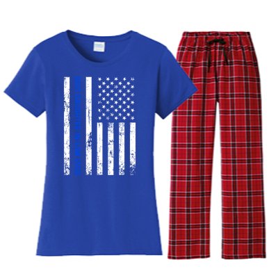 Best Daughterinlaw Ever Retro American Flag Son Funny Gift Women's Flannel Pajama Set