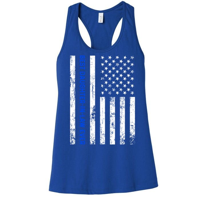 Best Daughterinlaw Ever Retro American Flag Son Funny Gift Women's Racerback Tank