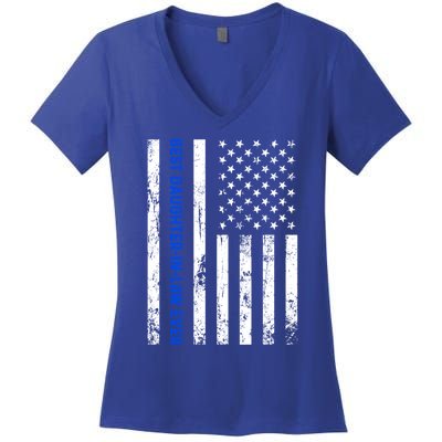 Best Daughterinlaw Ever Retro American Flag Son Funny Gift Women's V-Neck T-Shirt