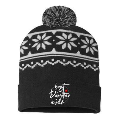 Best Daughter Ever Daughter Mother's Day Family Funny USA-Made Snowflake Beanie