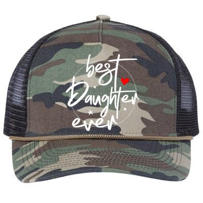 Best Daughter Ever Daughter Mother's Day Family Funny Retro Rope Trucker Hat Cap