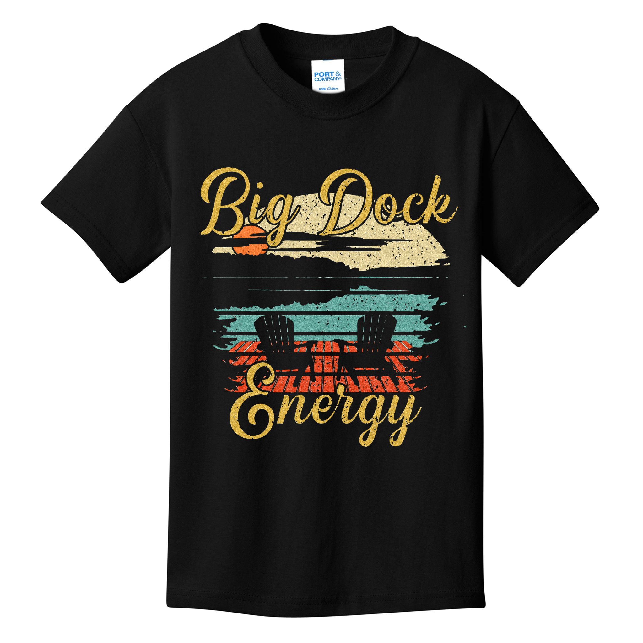 Big Dock Energy Summer Cottage Vacation Lake Life Kids T-Shirt