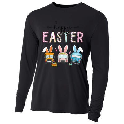 Bus Driver Easter Egg Hunt Bunny Ears Easter Squad Cooling Performance Long Sleeve Crew