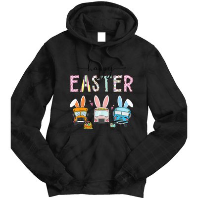 Bus Driver Easter Egg Hunt Bunny Ears Easter Squad Tie Dye Hoodie