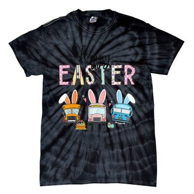 Bus Driver Easter Egg Hunt Bunny Ears Easter Squad Tie-Dye T-Shirt