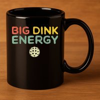 Big Dink Energy Pickleball Funny Pickle Ball Lover 11oz C Handle Ceramic Mug