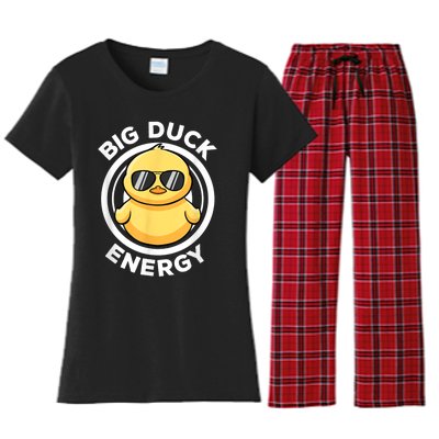 Big Duck Energy Duckie I Love Ducks Lovers Funny Rubber Duck Women's Flannel Pajama Set