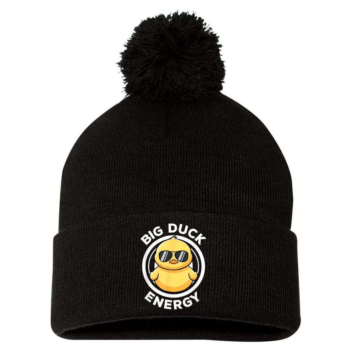Big Duck Energy Duckie I Love Ducks Lovers Funny Rubber Duck Pom Pom 12in Knit Beanie