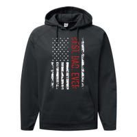 Best Dad Ever Us American Flag Gift For FatherS Day Performance Fleece Hoodie