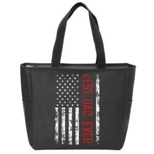 Best Dad Ever Us American Flag Gift For FatherS Day Zip Tote Bag