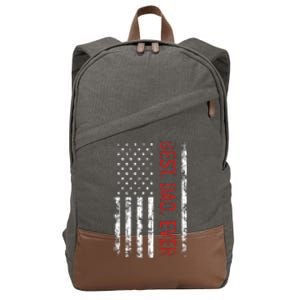 Best Dad Ever Us American Flag Gift For FatherS Day Cotton Canvas Backpack