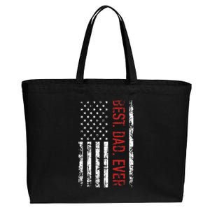 Best Dad Ever Us American Flag Gift For FatherS Day Cotton Canvas Jumbo Tote