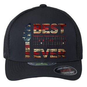 Best Dad Ever Guitar Chords Guitarist Father DAD US Flag Flexfit Unipanel Trucker Cap