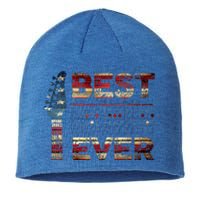 Best Dad Ever Guitar Chords Guitarist Father DAD US Flag Sustainable Beanie