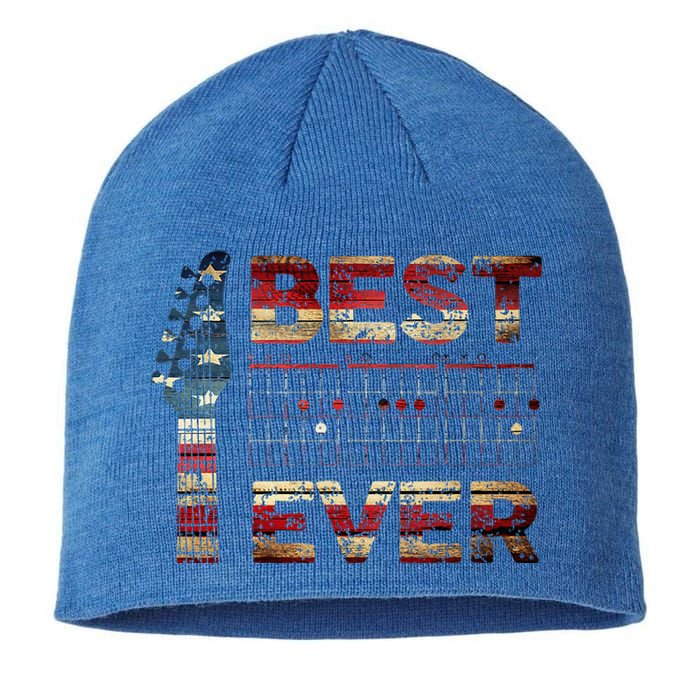 Best Dad Ever Guitar Chords Guitarist Father DAD US Flag Sustainable Beanie