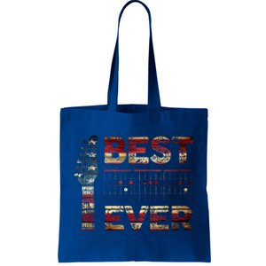 Best Dad Ever Guitar Chords Guitarist Father DAD US Flag Tote Bag