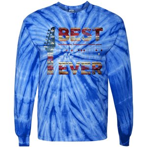 Best Dad Ever Guitar Chords Guitarist Father DAD US Flag Tie-Dye Long Sleeve Shirt