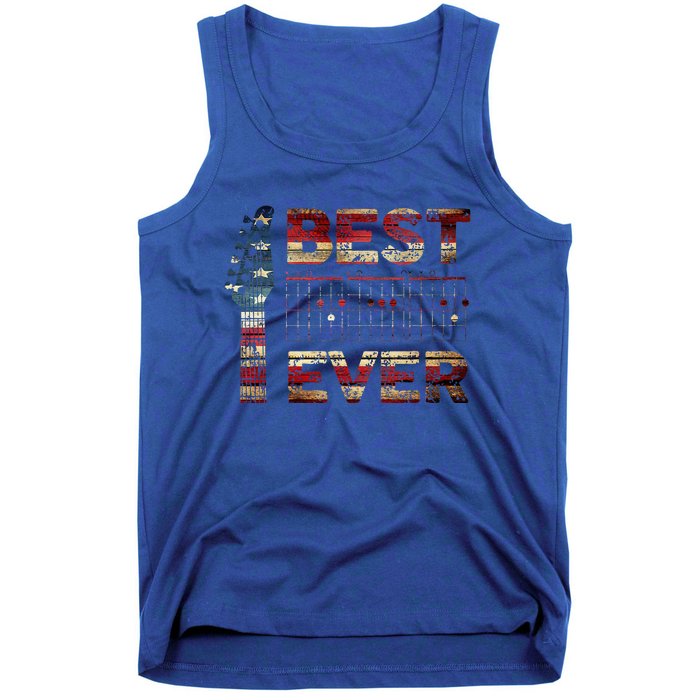 Best Dad Ever Guitar Chords Guitarist Father DAD US Flag Tank Top