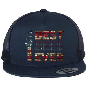 Best Dad Ever Guitar Chords Guitarist Father DAD US Flag Flat Bill Trucker Hat