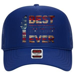 Best Dad Ever Guitar Chords Guitarist Father DAD US Flag High Crown Mesh Back Trucker Hat