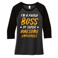 Boss Day Employee Appreciation Office Gift Women Women's Tri-Blend 3/4-Sleeve Raglan Shirt