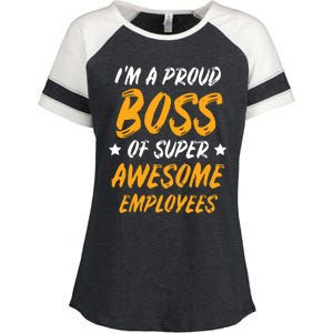 Boss Day Employee Appreciation Office Gift Women Enza Ladies Jersey Colorblock Tee