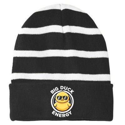 Big Duck Energy Duck Cute Funny Striped Beanie with Solid Band