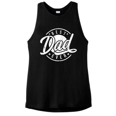 Best Dad Ever Ladies PosiCharge Tri-Blend Wicking Tank