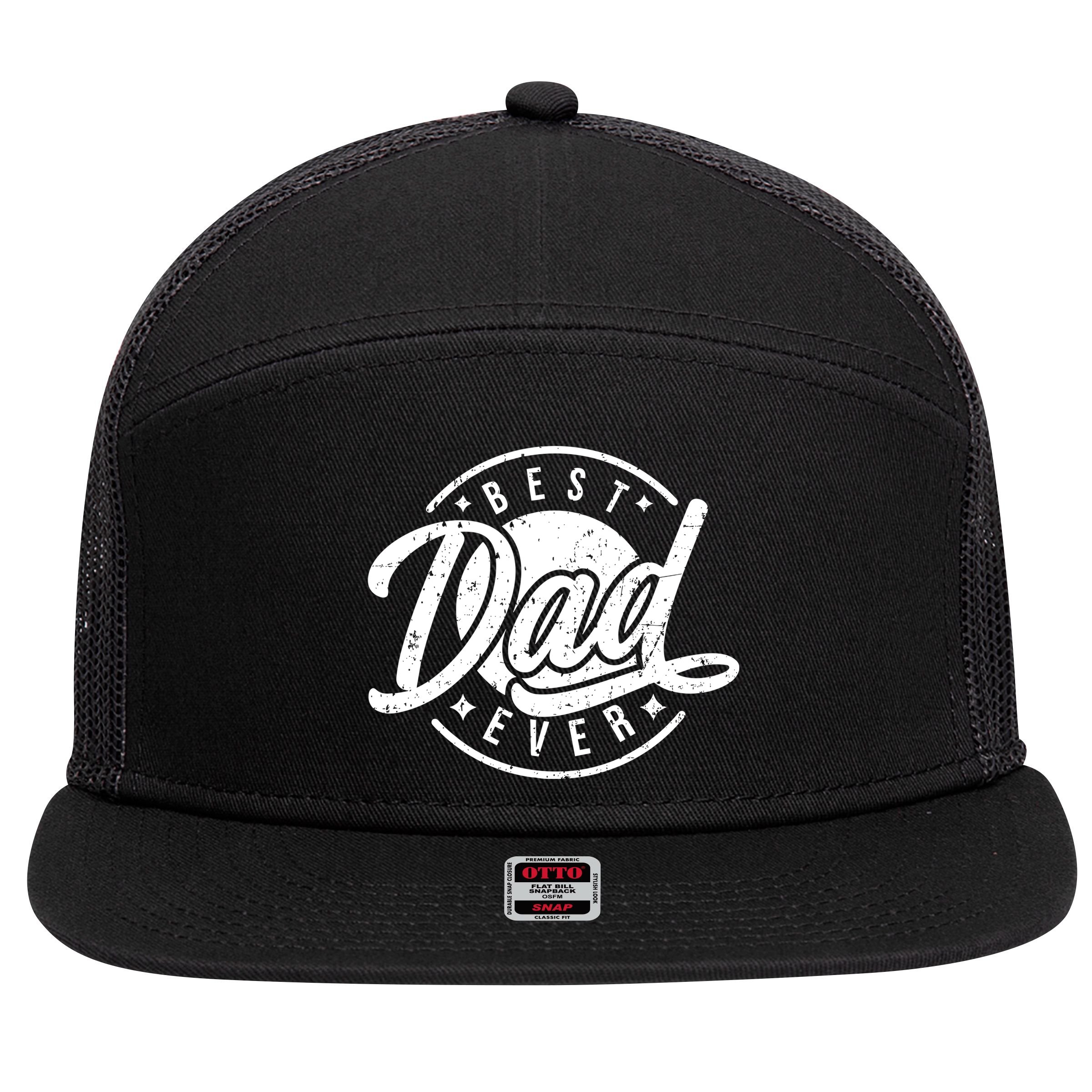 Best Dad Ever 7 Panel Mesh Trucker Snapback Hat
