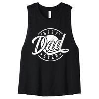 Best Dad Ever Women's Racerback Cropped Tank