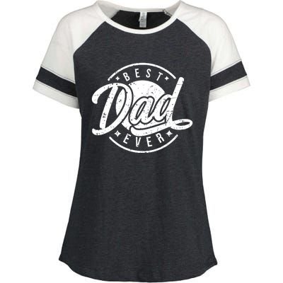 Best Dad Ever Enza Ladies Jersey Colorblock Tee