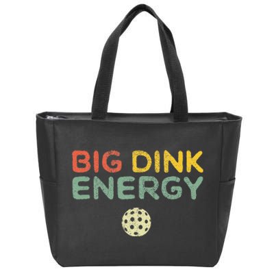 Big Dink Energy Pickleball Funny Pickle Ball Lover Retro Zip Tote Bag