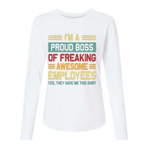 Boss Day Employee Appreciation Office Women Funny Boss Womens Cotton Relaxed Long Sleeve T-Shirt