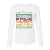 Boss Day Employee Appreciation Office Women Funny Boss Womens Cotton Relaxed Long Sleeve T-Shirt