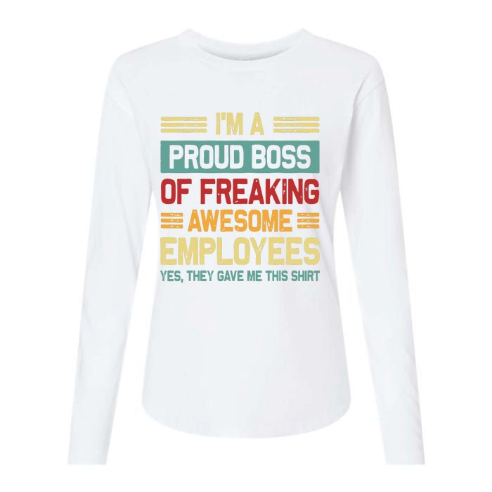 Boss Day Employee Appreciation Office Women Funny Boss Womens Cotton Relaxed Long Sleeve T-Shirt