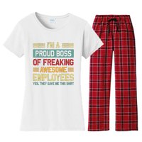 Boss Day Employee Appreciation Office Women Funny Boss Women's Flannel Pajama Set