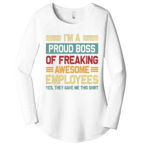 Boss Day Employee Appreciation Office Women Funny Boss Women's Perfect Tri Tunic Long Sleeve Shirt