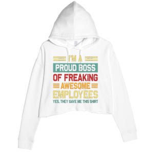 Boss Day Employee Appreciation Office Women Funny Boss Crop Fleece Hoodie