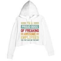 Boss Day Employee Appreciation Office Women Funny Boss Crop Fleece Hoodie