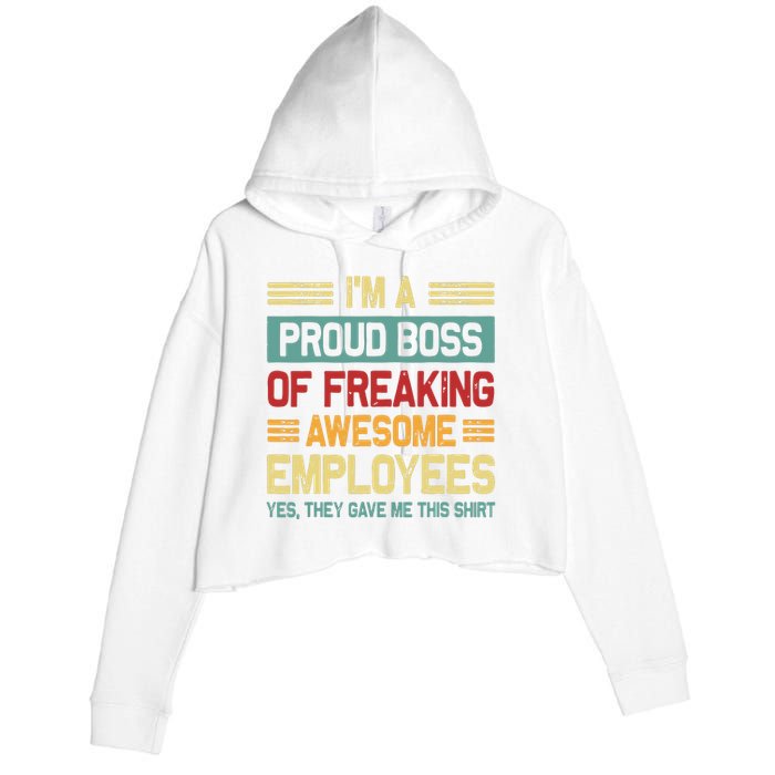 Boss Day Employee Appreciation Office Women Funny Boss Crop Fleece Hoodie