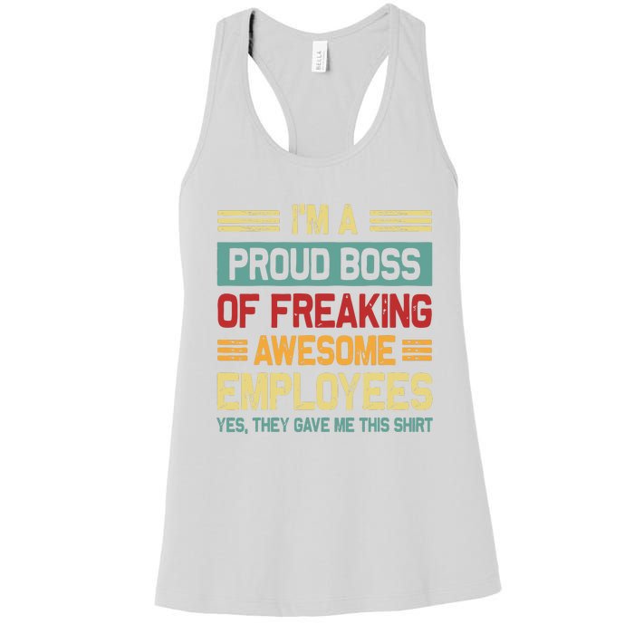 Boss Day Employee Appreciation Office Women Funny Boss Women's Racerback Tank