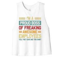 Boss Day Employee Appreciation Office Women Funny Boss Women's Racerback Cropped Tank