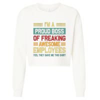 Boss Day Employee Appreciation Office Women Funny Boss Cropped Pullover Crew