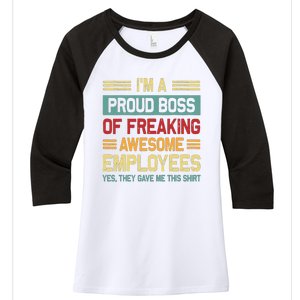 Boss Day Employee Appreciation Office Women Funny Boss Women's Tri-Blend 3/4-Sleeve Raglan Shirt