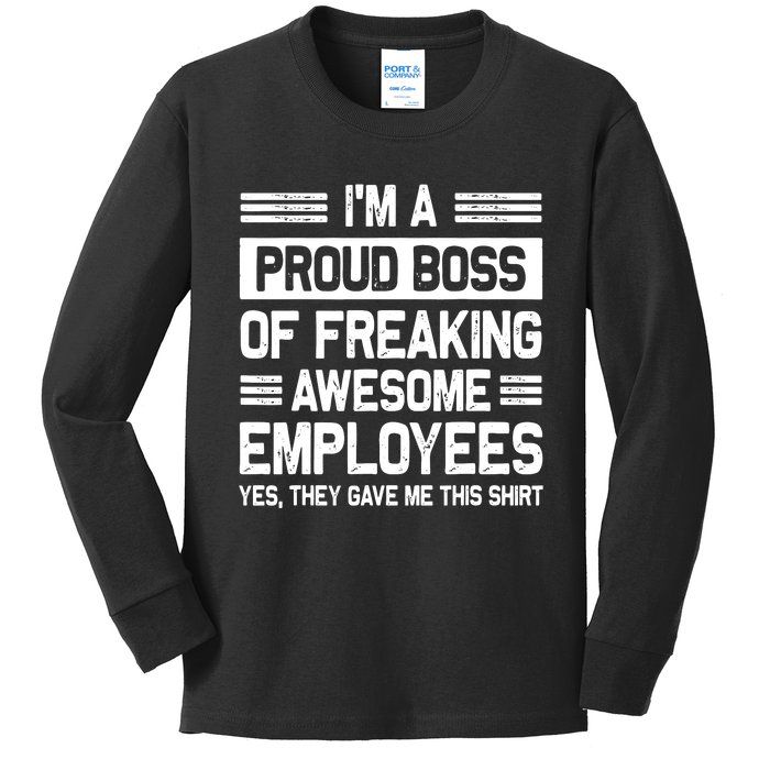 Boss Day Employee Appreciation Office Women Funny Boss Kids Long Sleeve Shirt