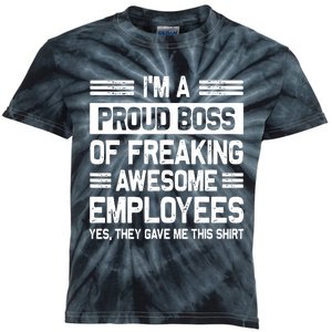 Boss Day Employee Appreciation Office Women Funny Boss Kids Tie-Dye T-Shirt