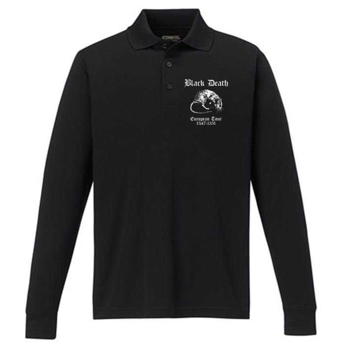 Black Death European 1347 1351 Apparel Performance Long Sleeve Polo