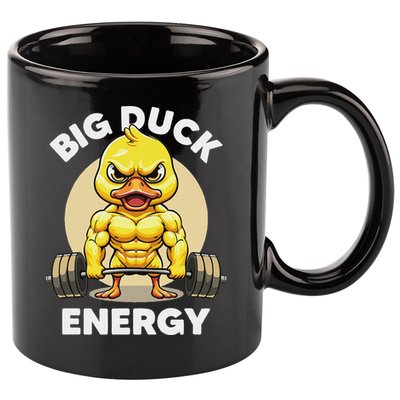 Big Duck Energy Duck Lovers Funny Gym Weightlifting Duck 11oz C Handle Ceramic Mug