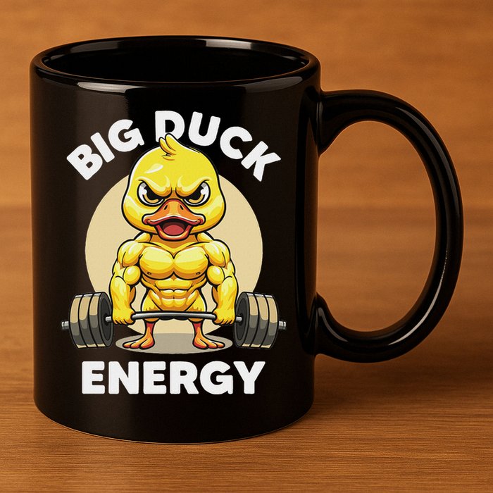 Big Duck Energy Duck Lovers Funny Gym Weightlifting Duck 11oz C Handle Ceramic Mug