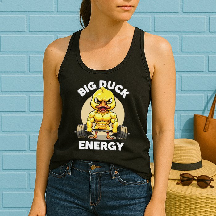Big Duck Energy Duck Lovers Funny Gym Weightlifting Duck Womens Tank Top